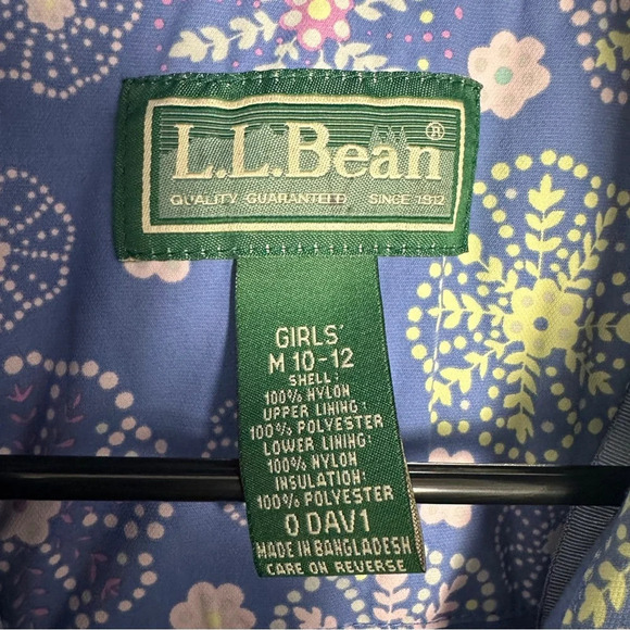 L.L. Bean Girls Medium 8-10 Coat Blue Hood Ski Full Zip Outdoor Warm - Picture 3 of 6
